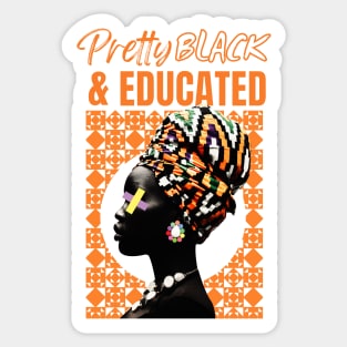 Pretty Black And Educated Retro African Queen Sticker